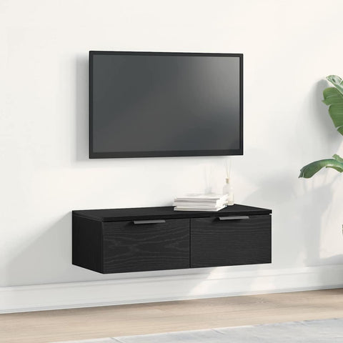 vidaXL Wall Cabinet Black oak 68 x 30 x 20 cm Engineered wood