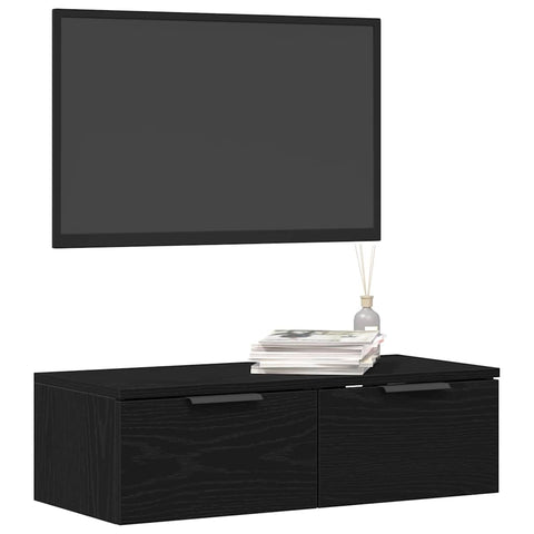 vidaXL Wall Cabinet Black oak 68 x 30 x 20 cm Engineered wood