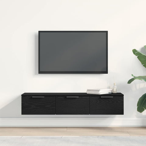 vidaXL Wall Cabinet Black oak 102 x 30 x 20 cm Engineered wood