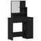vidaXL Dressing Table Black oak 86.5 x 35 x 136 cm Engineered Wood