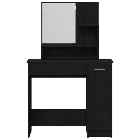 vidaXL Dressing Table Black oak 86.5 x 35 x 136 cm Engineered Wood