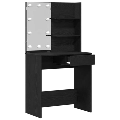 vidaXL Dressing Table Black oak 74.5 x 40 x 141 cm Engineered Wood