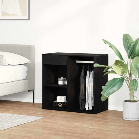vidaXL Cosmetic Cabinet Black oak 80 x 40 x 75 cm Engineered wood