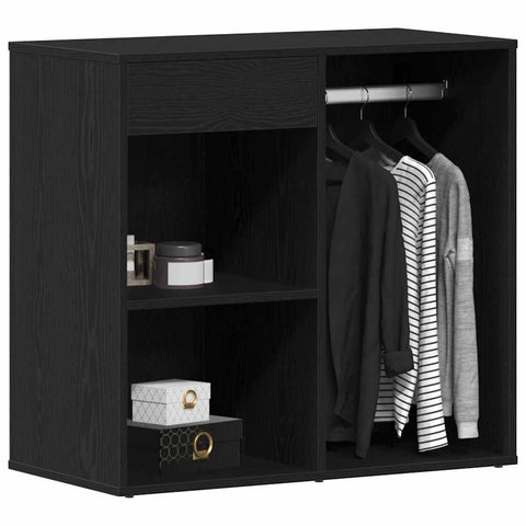 vidaXL Cosmetic Cabinet Black oak 80 x 40 x 75 cm Engineered wood