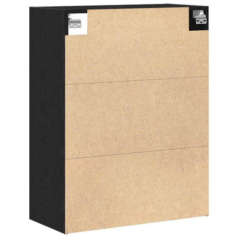 vidaXL Hanging Wall Cabinet Wall-mounted Black Oak 69.5 x 32.5 x 90 cm