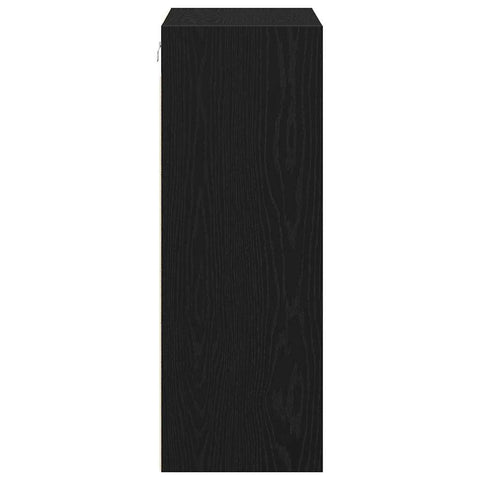 vidaXL Hanging Wall Cabinet Wall-mounted Black Oak 69.5 x 32.5 x 90 cm