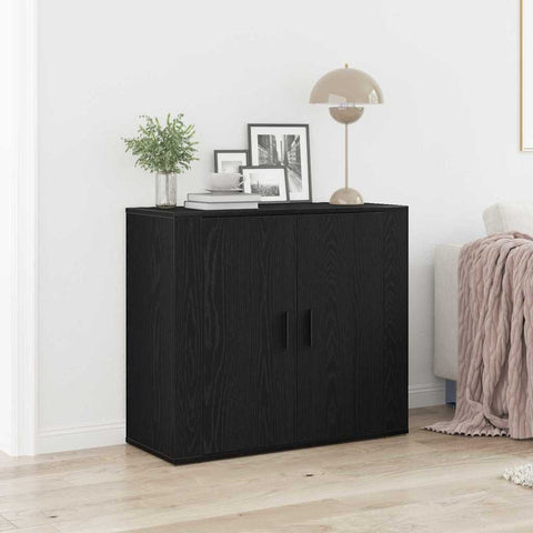 vidaXL Sideboard Black Oak 80 x 33 x 70 cm Engineered Wood