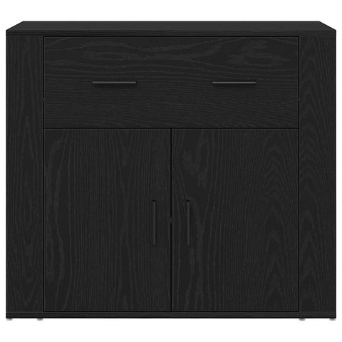 vidaXL Sideboard with Drawer Black Oak 80 x 33 x 70 cm Engineered wood