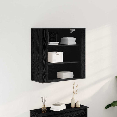 vidaXL Wall Cabinet Black oak 80 x 33 x 80 cm Engineered wood