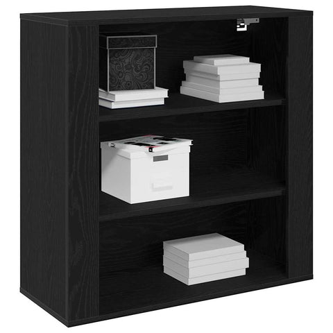vidaXL Wall Cabinet Black oak 80 x 33 x 80 cm Engineered wood