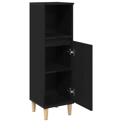 vidaXL Bathroom Cabinet Black Oak 30 x 30 x 100 cm Engineered wood