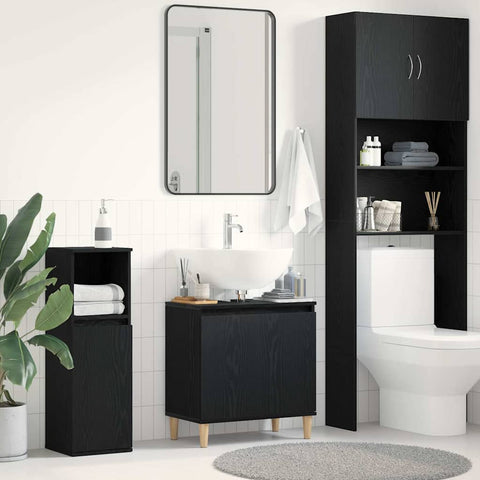 vidaXL Sink cabinet Black oak 58 x 33 x 60 cm Engineered Wood