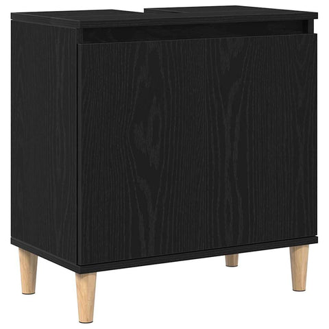 vidaXL Sink cabinet Black oak 58 x 33 x 60 cm Engineered Wood
