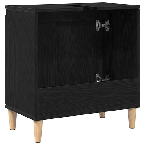 vidaXL Sink cabinet Black oak 58 x 33 x 60 cm Engineered Wood