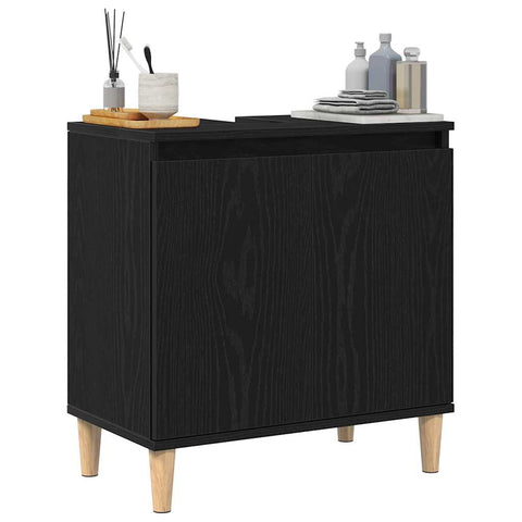vidaXL Sink cabinet Black oak 58 x 33 x 60 cm Engineered Wood