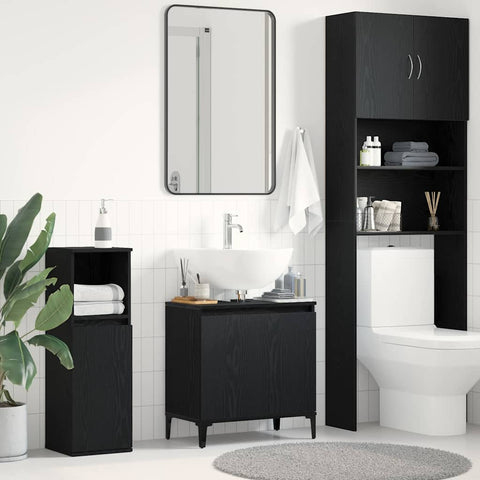 vidaXL Sink cabinet Black oak 58 x 33 x 60 cm Engineered Wood