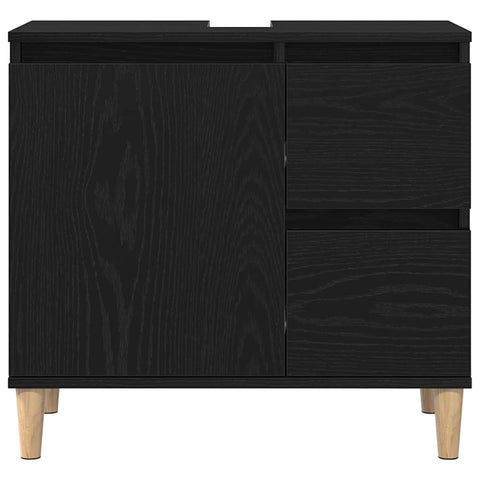vidaXL Bathroom Cabinet Black oak 65 x 33 x 60 cm Engineered Wood