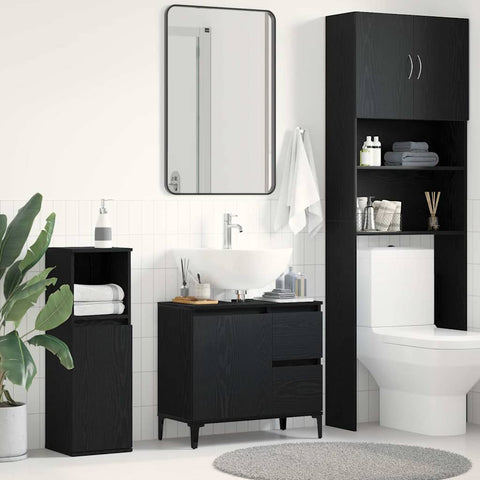 vidaXL Bathroom Cabinet Black oak 65 x 33 x 60 cm Engineered Wood