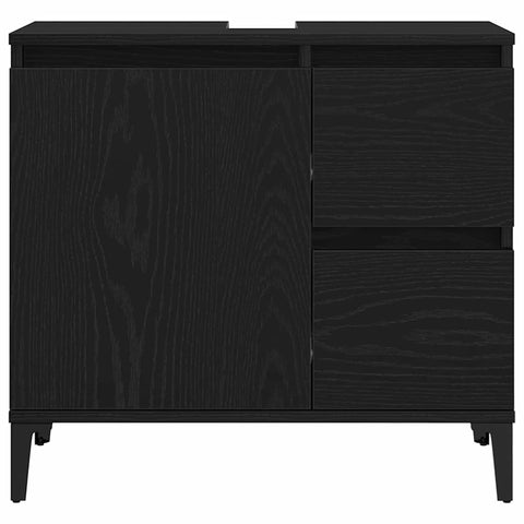 vidaXL Bathroom Cabinet Black oak 65 x 33 x 60 cm Engineered Wood
