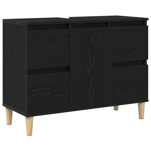 vidaXL Sink cabinet Black oak 80 x 33 x 60 cm Engineered Wood