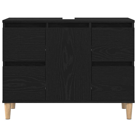 vidaXL Sink cabinet Black oak 80 x 33 x 60 cm Engineered Wood
