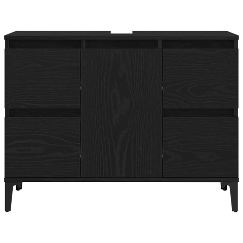 vidaXL Sink cabinet Black oak 80 x 33 x 60 cm Engineered Wood