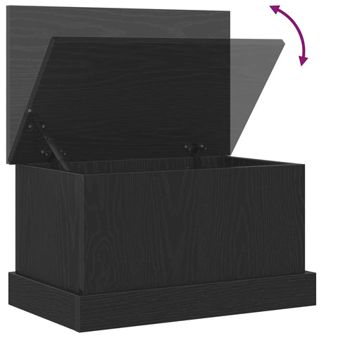 vidaXL Storage Box Black oak 50 x 30 x 28 cm Engineered Wood