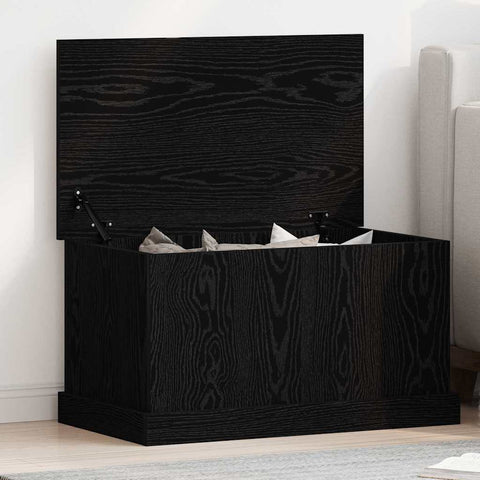 vidaXL Storage Box Black oak 70 x 40 x 28 cm Engineered Wood