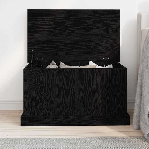 vidaXL Storage Box Black oak 70 x 40 x 28 cm Engineered Wood