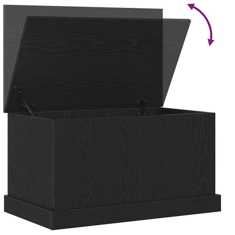 vidaXL Storage Box Black oak 70 x 40 x 28 cm Engineered Wood