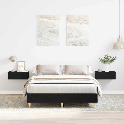 vidaXLBed FrameBlack oak 120 x 200 cm Engineered wood