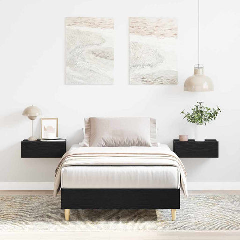 vidaXL Bed Frame Black oak 90 x 200 cm