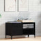 vidaXL Record Cabinet Black oak 84.5 x 38 x 48 cm Engineered wood