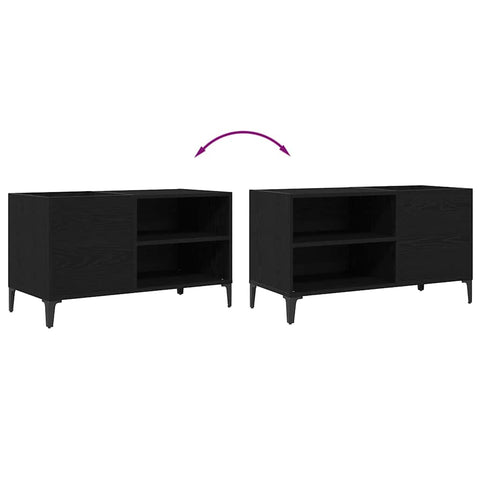 vidaXL Record Cabinet Black oak 84.5 x 38 x 48 cm Engineered wood
