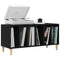 vidaXL Record Cabinet Black oak 100 x 38 x 48 cm Engineered wood
