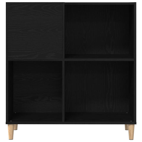 vidaXL Record Cabinet Black oak 84.5 x 38 x 89 cm Engineered wood