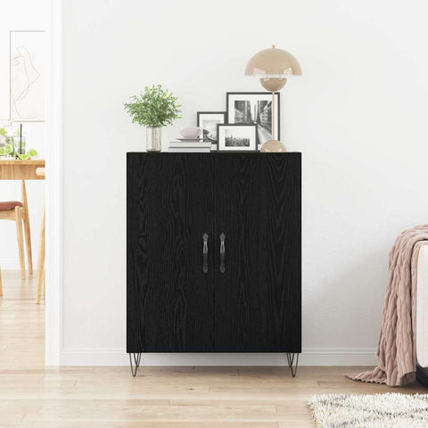 vidaXL Sideboard Black oak 69.5 x 34 x 90 cm Engineered wood