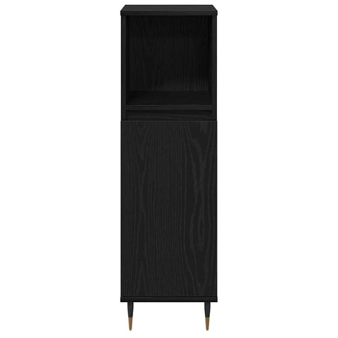 vidaXL Bathroom Cabinet Black Oak 30 x 30 x 100 cm Engineered Wood