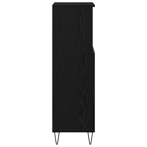 vidaXL Bathroom Cabinet Black Oak 30 x 30 x 100 cm Engineered Wood