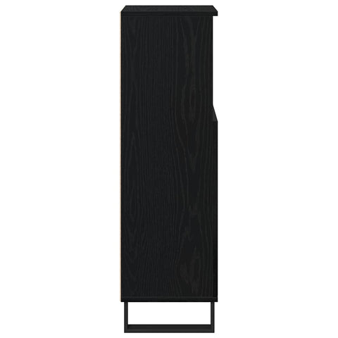 vidaXL Bathroom Cabinet Black Oak 30 x 30 x 100 cm Engineered Wood
