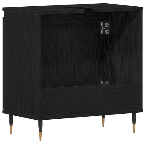 vidaXL Bathroom Sink Cabinet Black Oak 58 x 33 x 60 cm Engineered Wood