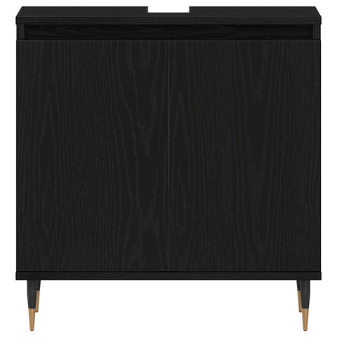 vidaXL Bathroom Sink Cabinet Black Oak 58 x 33 x 60 cm Engineered Wood