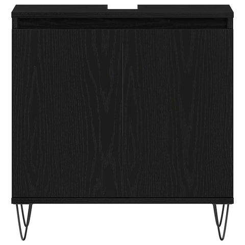 vidaXL Bathroom Sink Cabinet Black Oak 58 x 33 x 60 cm Engineered Wood