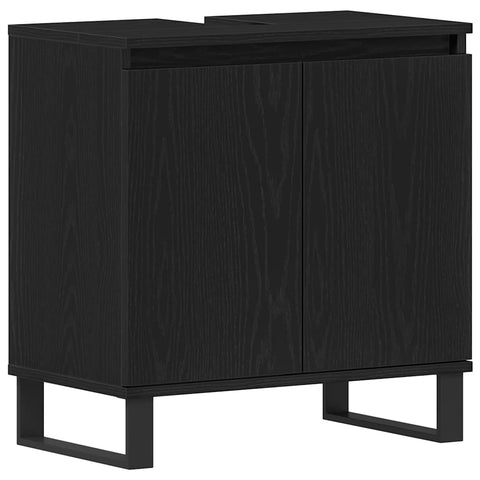 vidaXL Bathroom Sink Cabinet Black Oak 58 x 33 x 60 cm Engineered Wood
