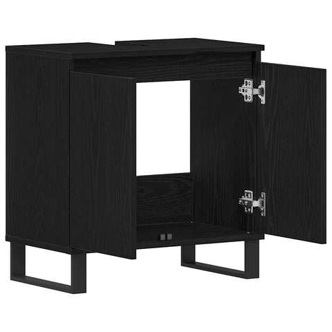 vidaXL Bathroom Sink Cabinet Black Oak 58 x 33 x 60 cm Engineered Wood
