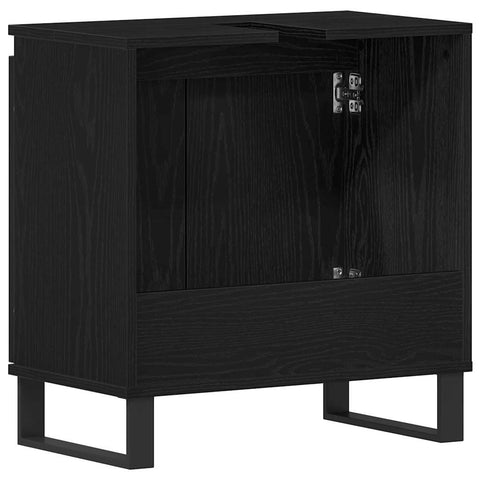 vidaXL Bathroom Sink Cabinet Black Oak 58 x 33 x 60 cm Engineered Wood