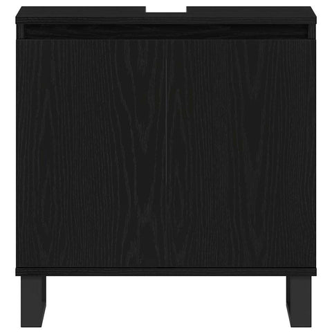 vidaXL Bathroom Sink Cabinet Black Oak 58 x 33 x 60 cm Engineered Wood
