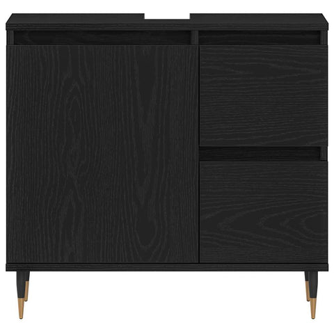 vidaXL Bathroom Cabinet Black Oak 65 x 33 x 60 cm Engineered Wood