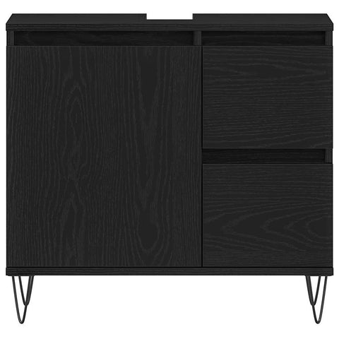 vidaXL Bathroom Sink Cabinet Black Oak 65 x 33 x 60 cm Engineered Wood