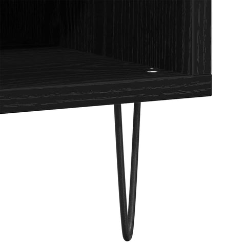 vidaXL Record Cabinet Black oak 85 x 38 x 48 cm Engineered Wood